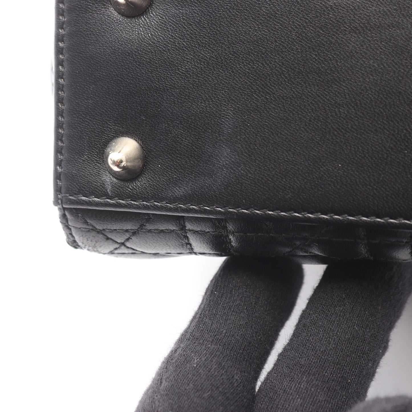 LADY DIOR MY ABCDIOR レディディオール カナージュ ハンドバッグ レザー ブラック 2WAY クリスチャンディオール バッグ Christian Dior