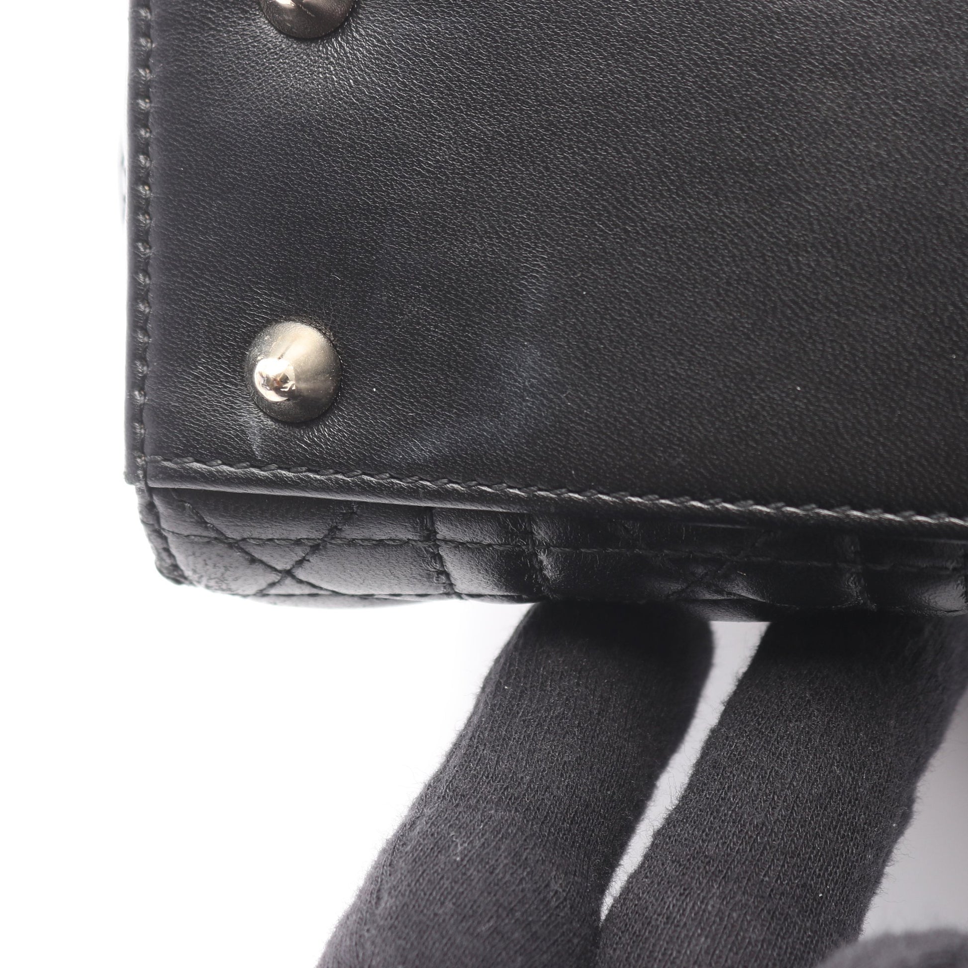 LADY DIOR MY ABCDIOR レディディオール カナージュ ハンドバッグ レザー ブラック 2WAY クリスチャンディオール バッグ Christian Dior