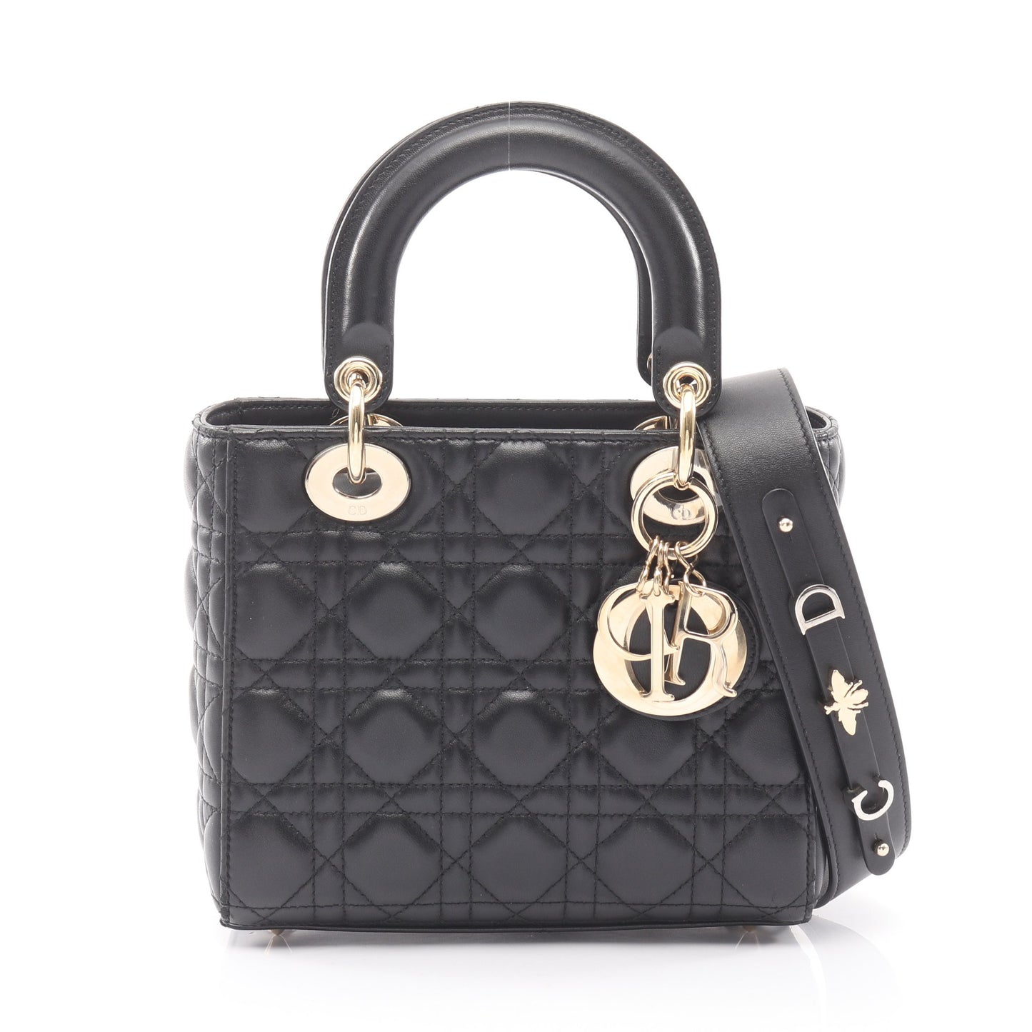 LADY DIOR MY ABCDIOR レディディオール カナージュ ハンドバッグ レザー ブラック 2WAY クリスチャンディオール バッグ Christian Dior