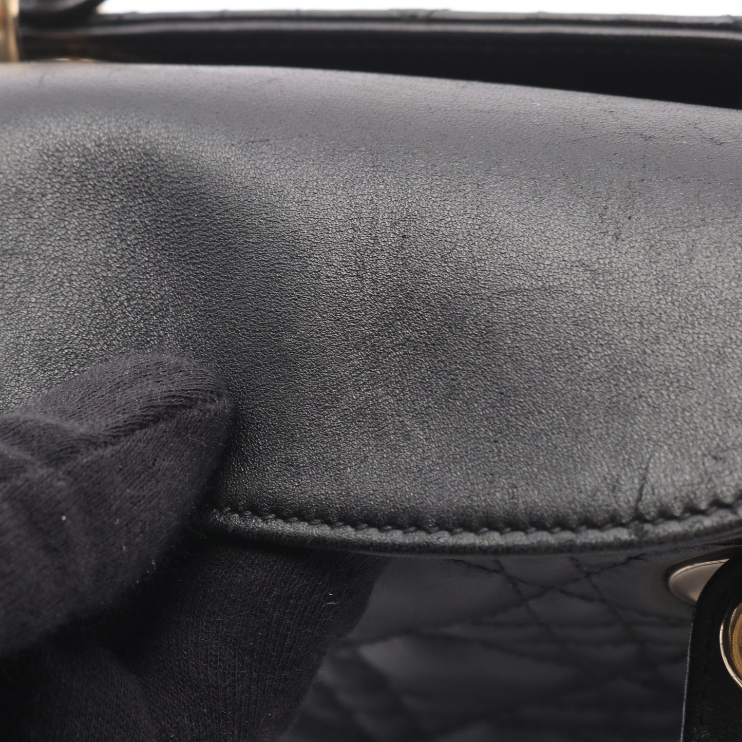LADY DIOR MY ABCDIOR レディディオール カナージュ ハンドバッグ レザー ブラック 2WAY クリスチャンディオール バッグ Christian Dior