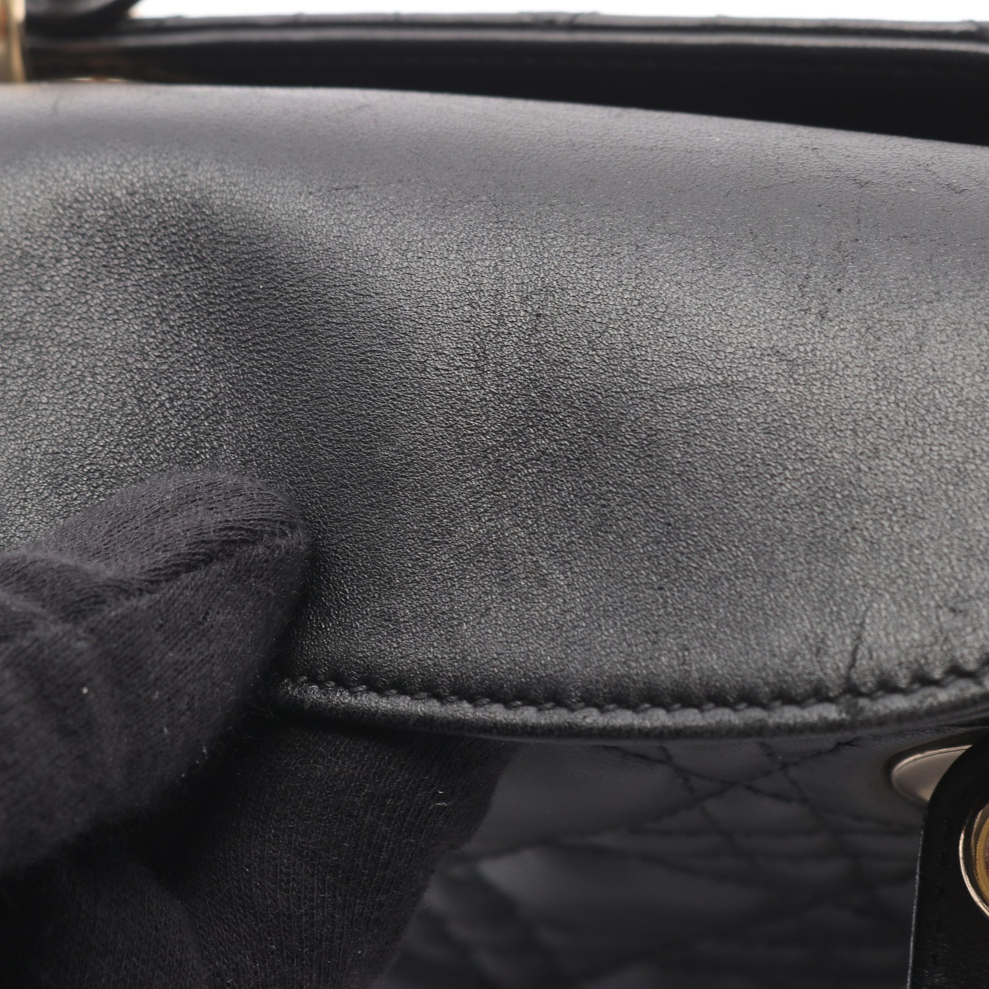 LADY DIOR MY ABCDIOR レディディオール カナージュ ハンドバッグ レザー ブラック 2WAY クリスチャンディオール バッグ Christian Dior