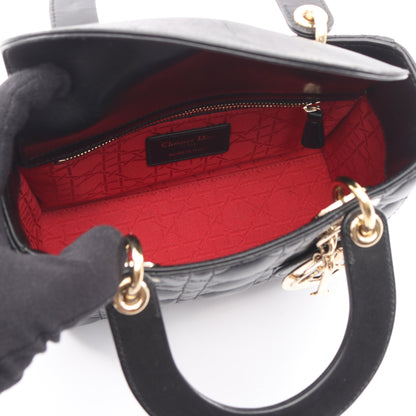 LADY DIOR MY ABCDIOR レディディオール カナージュ ハンドバッグ レザー ブラック 2WAY クリスチャンディオール バッグ Christian Dior