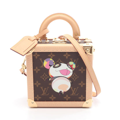 LOUIS VUITTON × TM ミニ スクエアトランク モノグラムパンダ ハンドバッグ PVC レザー ブラウン 2WAY ルイヴィトン バッグ LOUIS VUITTON