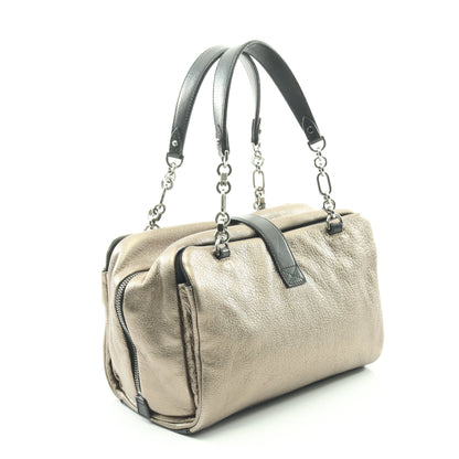 ローラ26 ハンドバッグ レザー シャンパンゴールド ブラック メタリック ロエベ バッグ LOEWE