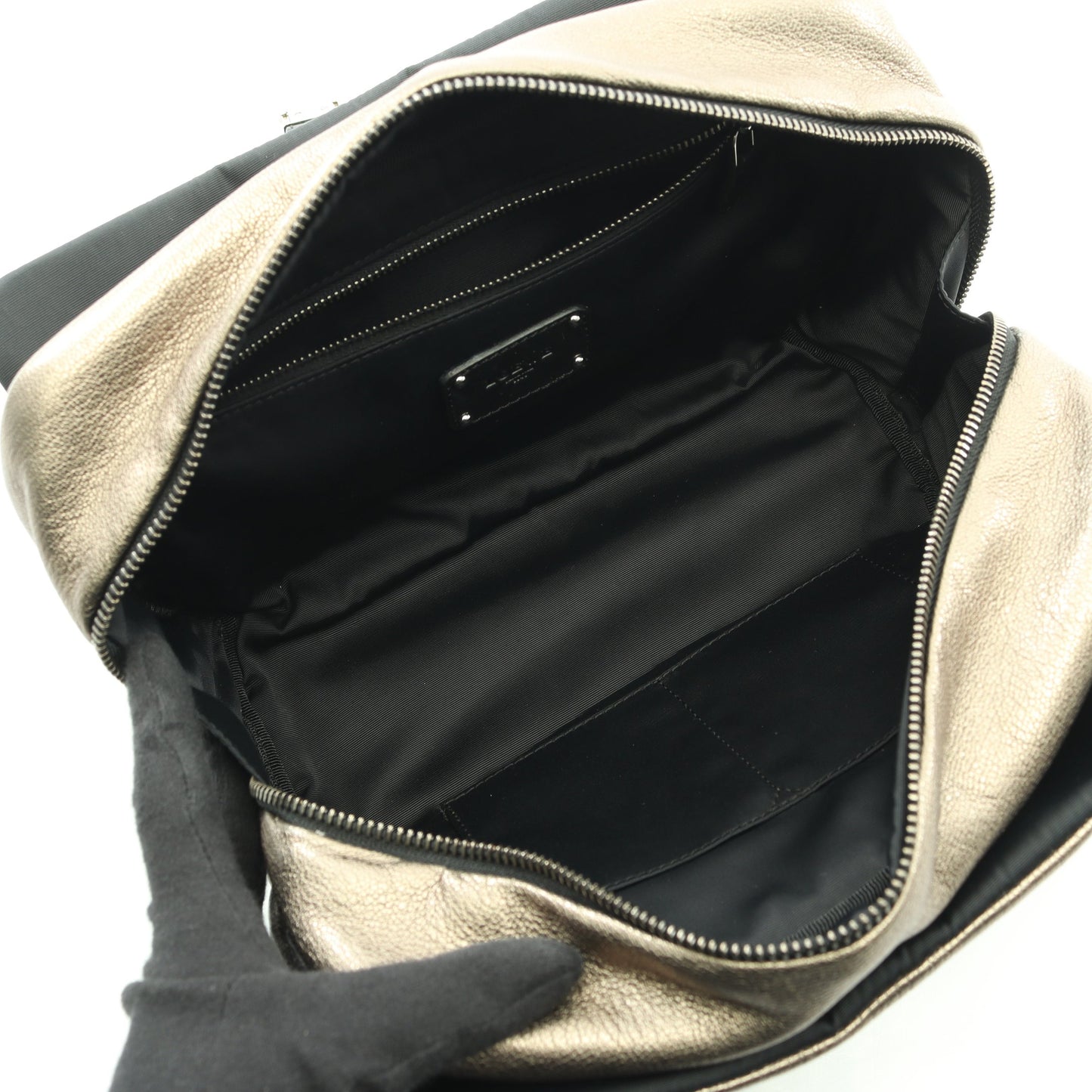 ローラ26 ハンドバッグ レザー シャンパンゴールド ブラック メタリック ロエベ バッグ LOEWE