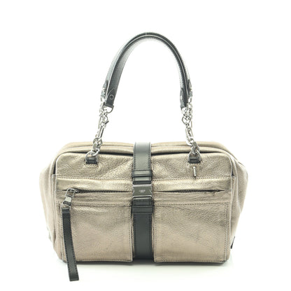 ローラ26 ハンドバッグ レザー シャンパンゴールド ブラック メタリック ロエベ バッグ LOEWE