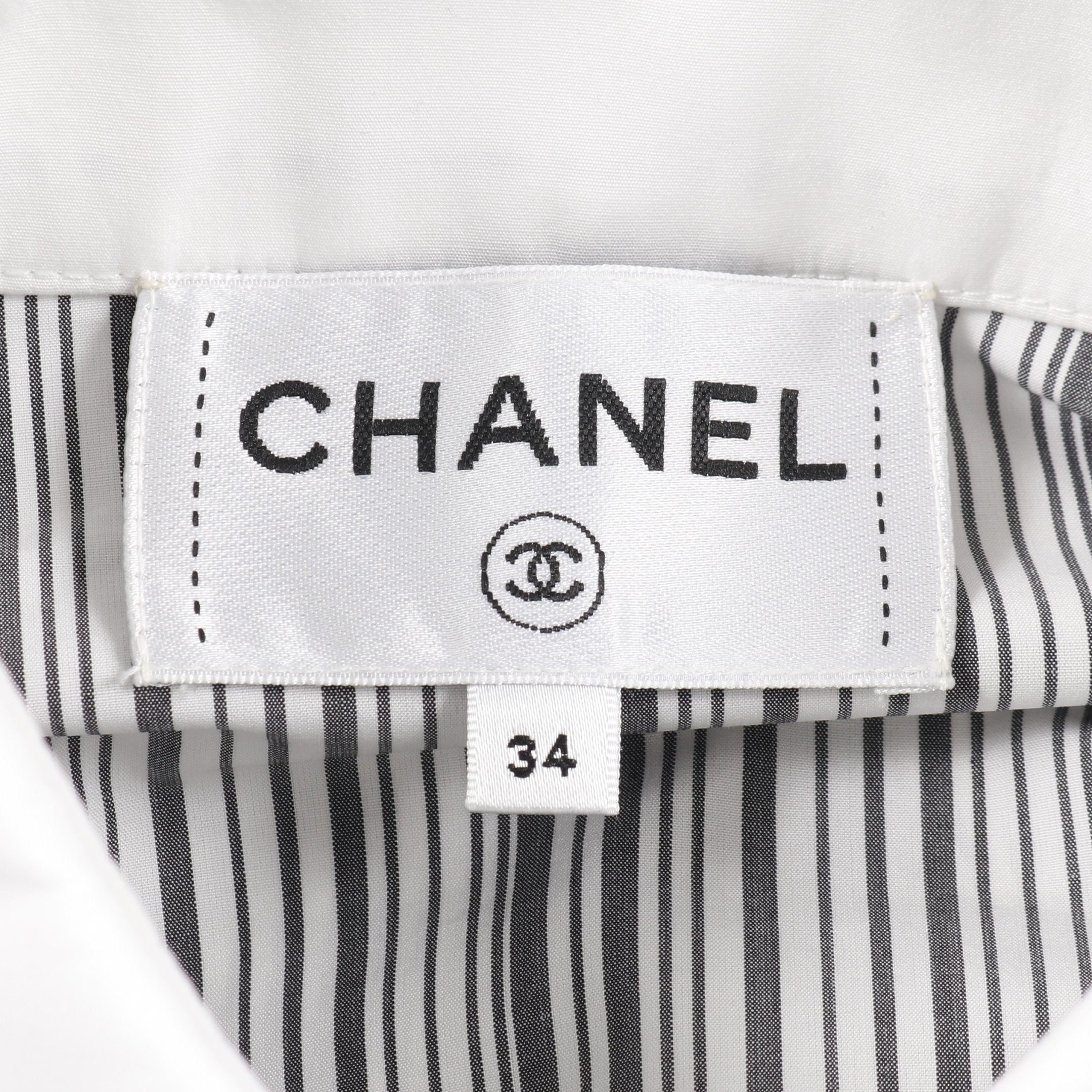CHANEL シャネル ブラウス フラワーココマーク ストライプ シャツ 中古・古着通販】CHANEL (シャネル) ココマーク ストライプ シャツ
