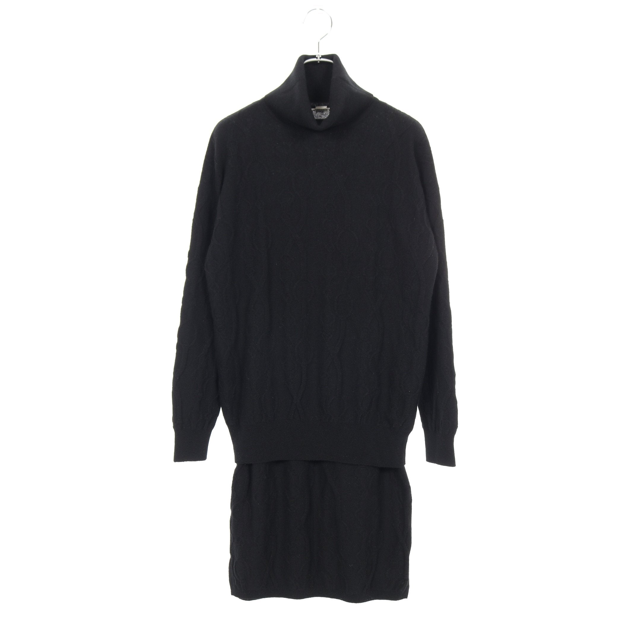 ニット セットアップ タートルネック カシミヤ ブラック エルメス – RECLO