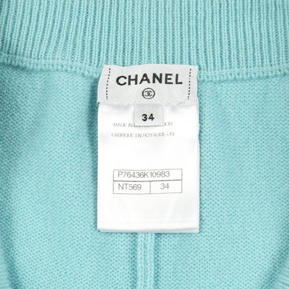 ココマーク ニット ショート スウェットパンツ カシミヤ ライトブルー ライトパープル スパンコール シャネル ボトムス CHANEL
