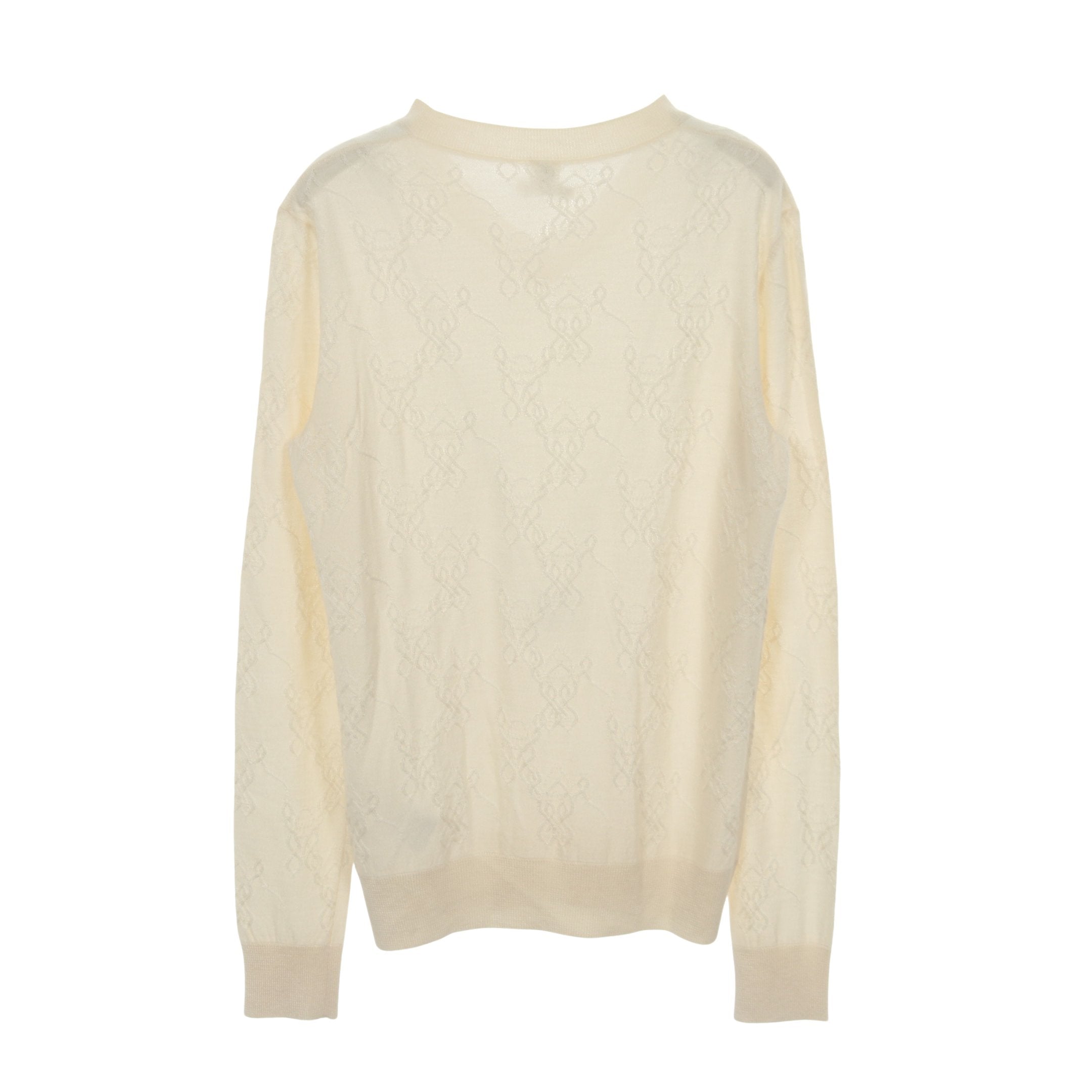 ニット Vネック カシミヤ シルク オフホワイト エルメス – RECLO