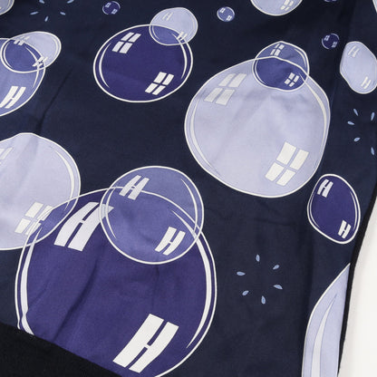 ツイルレーヌ bal de bulles ニット タートルネック カシミヤ シルク ネイビー スカーフ切替 エルメス トップス HERMES