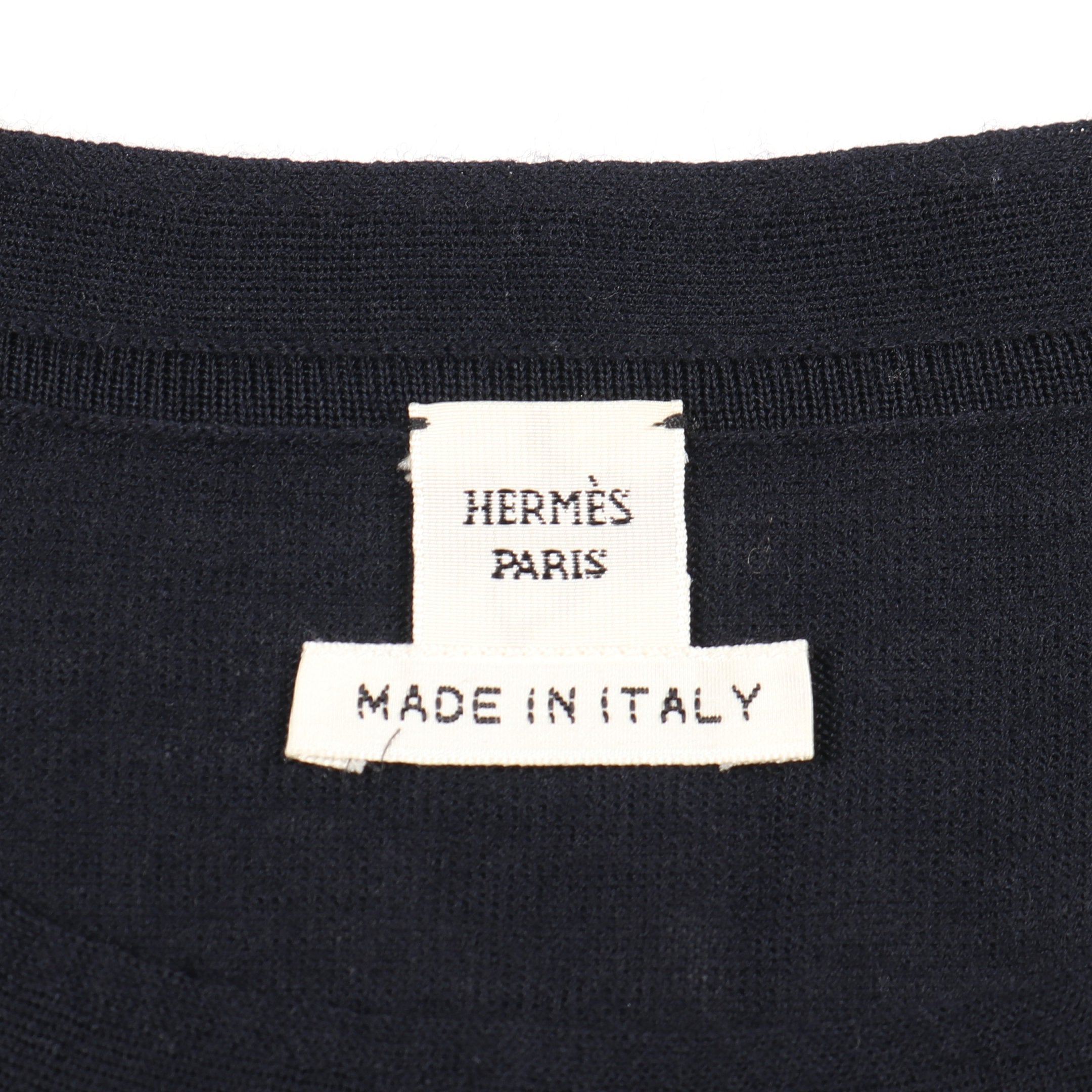 エルメス HERMES ツイルレーヌ Eperon d'Or Bandana ニット 衣料品 トップス ウール シルク シルク レディース ネイビー系 【中古】 ツイルレーヌ Eperon d'Or Bandana ニット クルーネック ウール シルク
