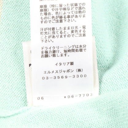 ニット カシミヤ ベージュ ライトブルー エルメス トップス HERMES