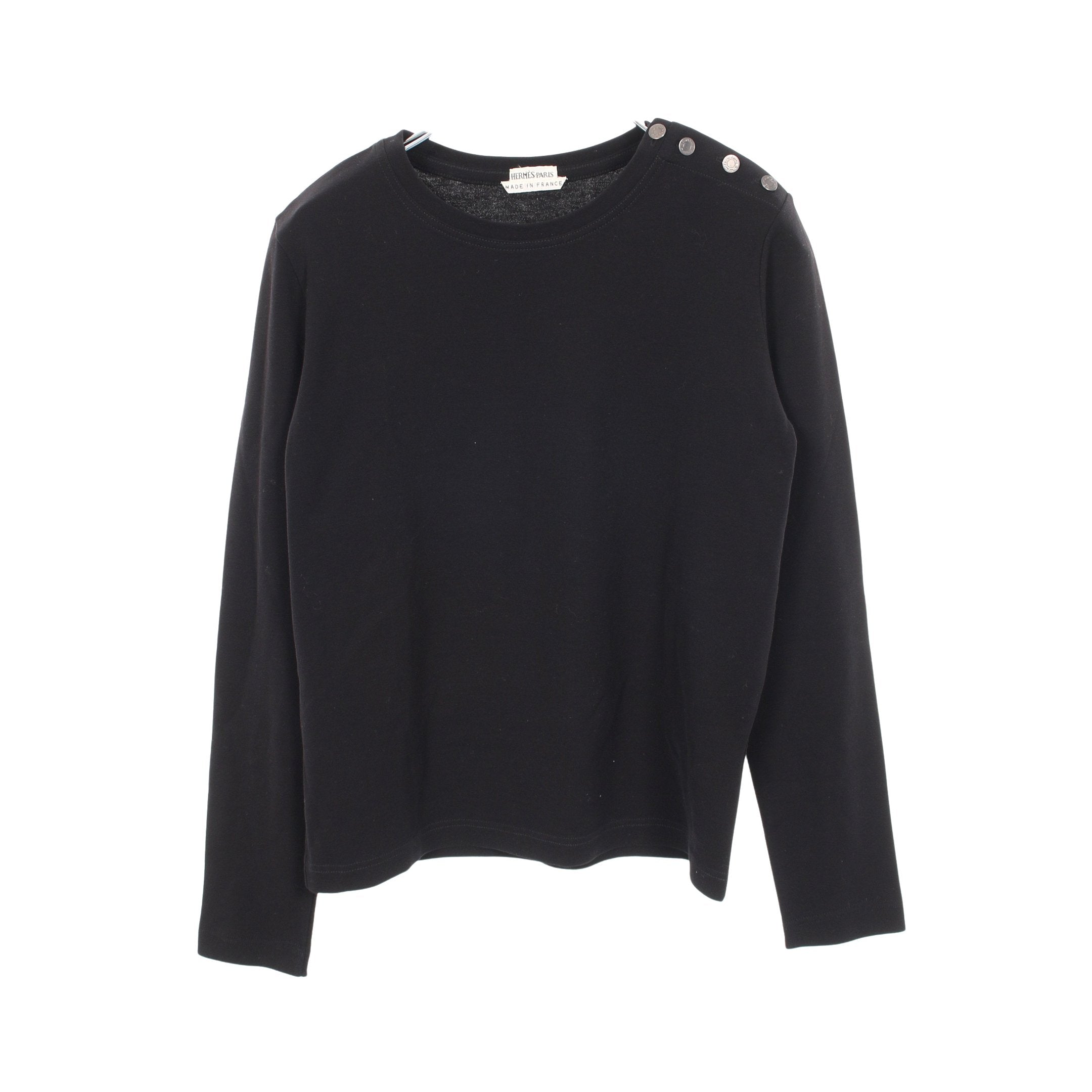 セリエボタン 長袖Tシャツ コットン ブラック エルメス – RECLO