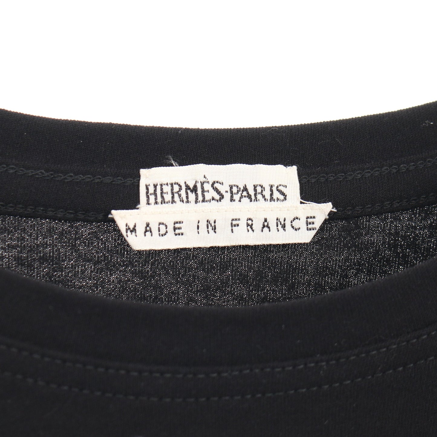 セリエボタン 長袖Tシャツ コットン ブラック エルメス トップス HERMES