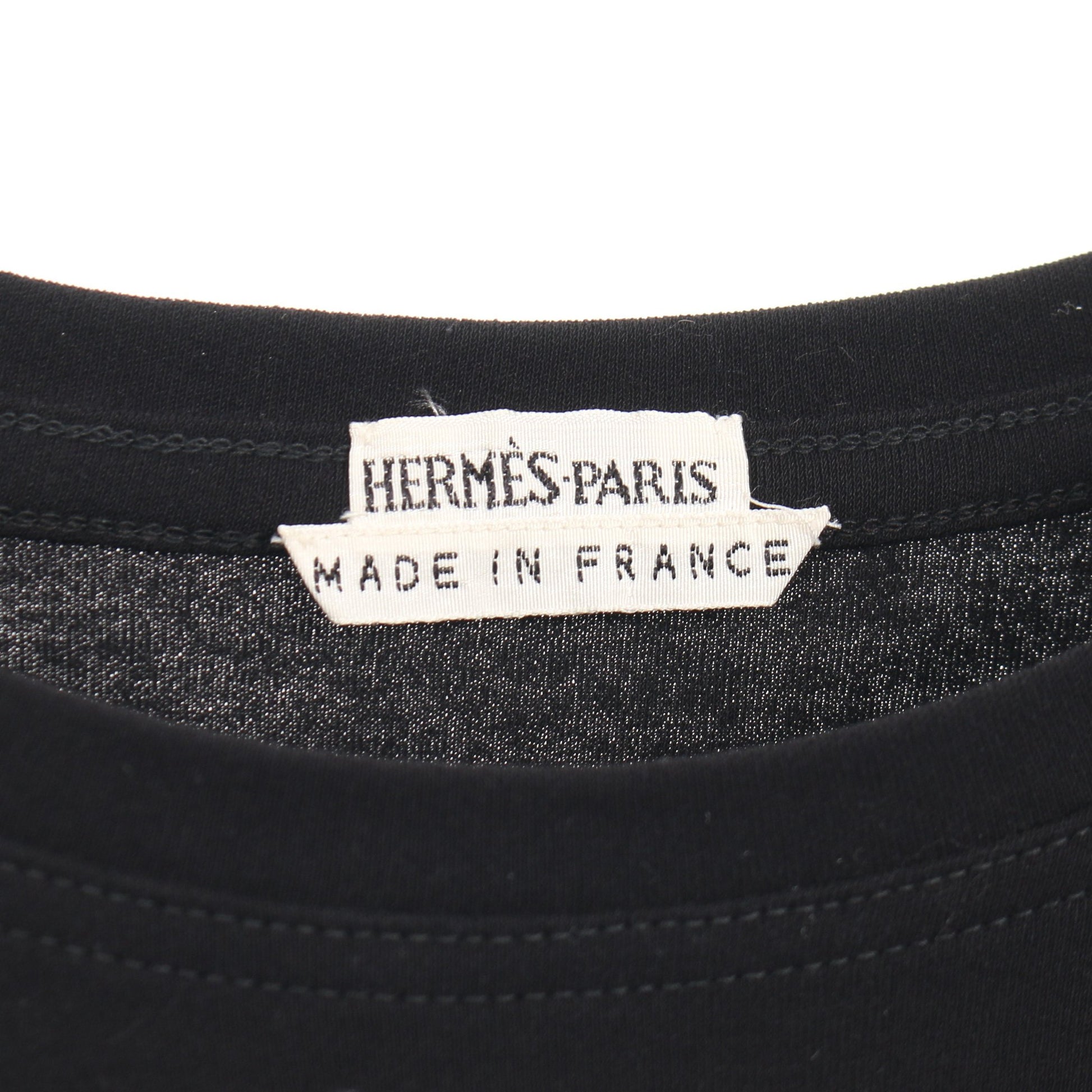 セリエボタン 長袖Tシャツ コットン ブラック エルメス トップス HERMES
