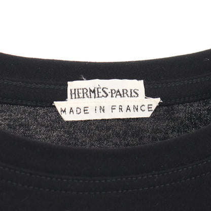 セリエボタン 長袖Tシャツ コットン ブラック エルメス トップス HERMES