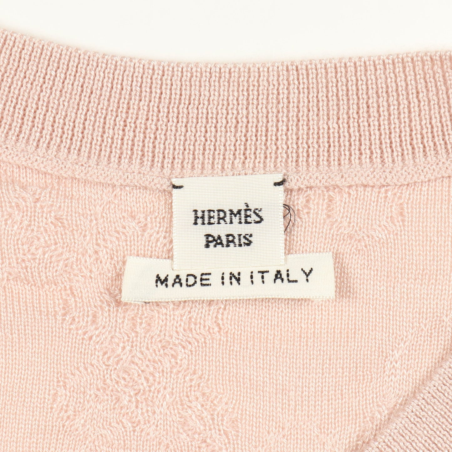 ニット Vネック カシミヤ シルク ピンク エルメス トップス HERMES