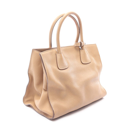 VIT DAINO ハンドバッグ レザー ベージュ 三角プレート 2WAY プラダ バッグ PRADA