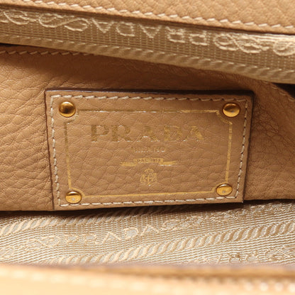 VIT DAINO ハンドバッグ レザー ベージュ 三角プレート 2WAY プラダ バッグ PRADA