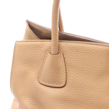 VIT DAINO ハンドバッグ レザー ベージュ 三角プレート 2WAY プラダ バッグ PRADA