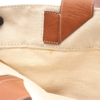 FLAT SHOPPER フラットショッパー ショルダーバッグ トートバッグ キャンバス レザー ベージュ ブラウン ジルサンダー バッグ JIL SANDER