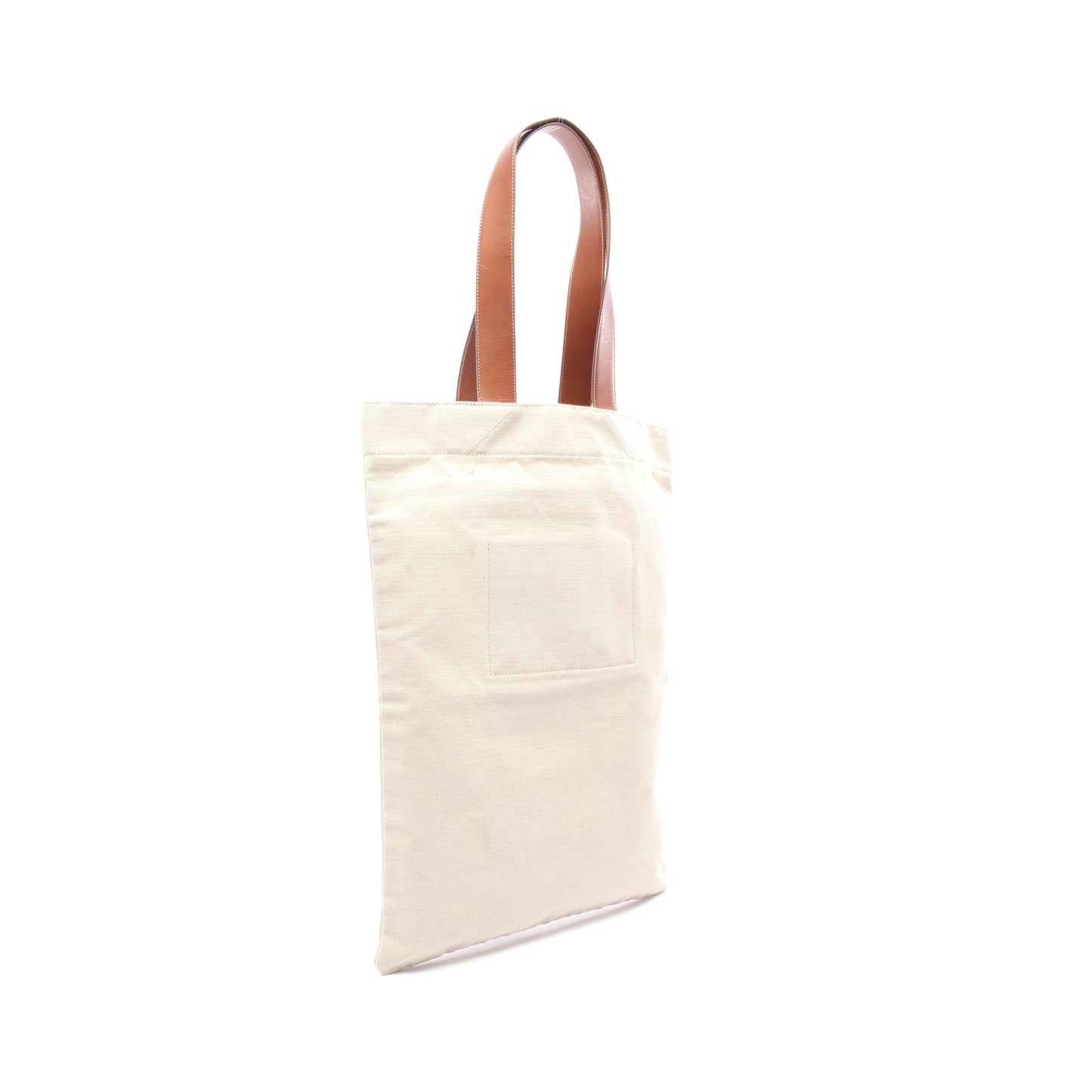 FLAT SHOPPER フラットショッパー ショルダーバッグ トートバッグ キャンバス レザー ベージュ ブラウン ジルサンダー バッグ JIL SANDER