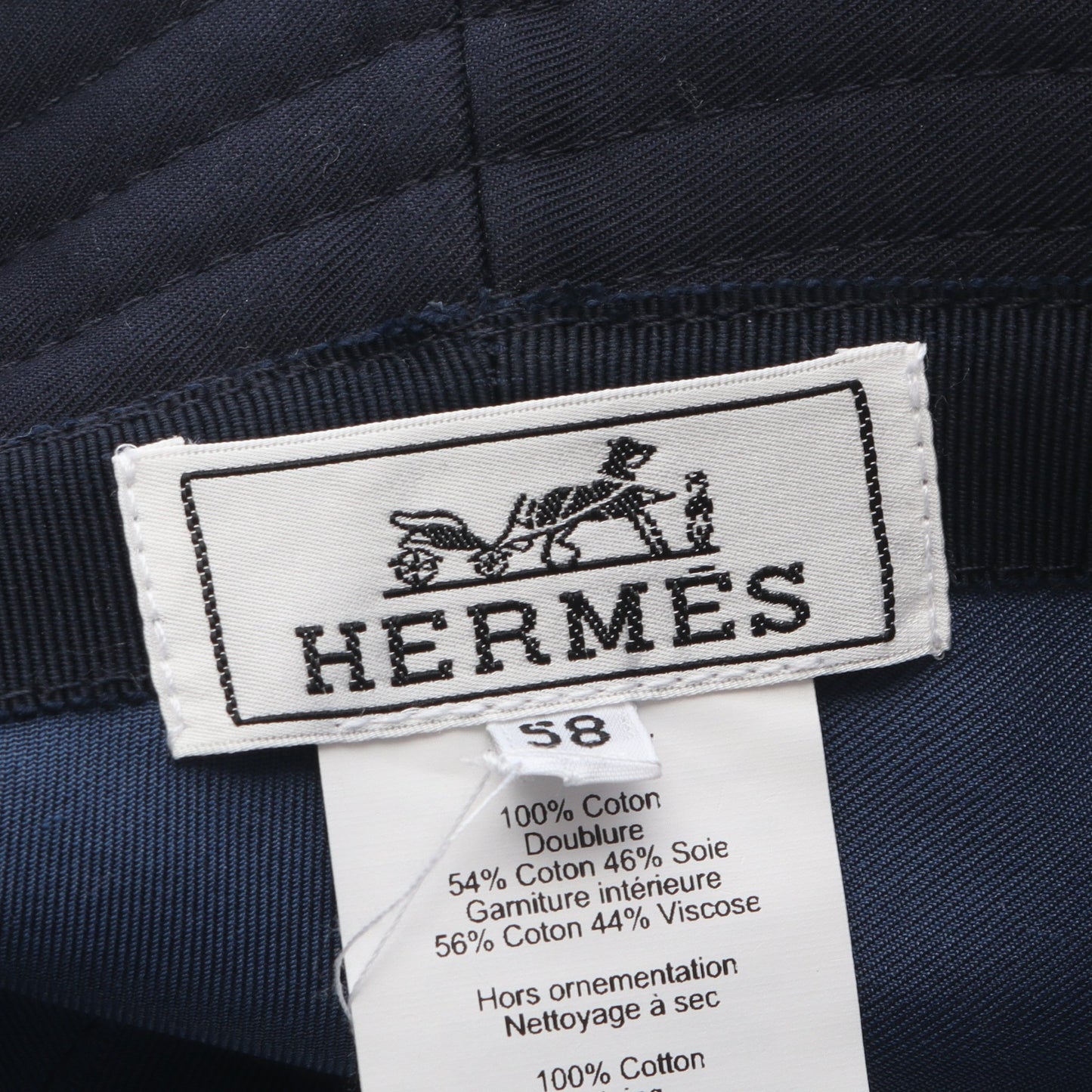 ハーパー Hエレクトリック バケット ハット コットン ネイビー エルメス 財布・小物 HERMES