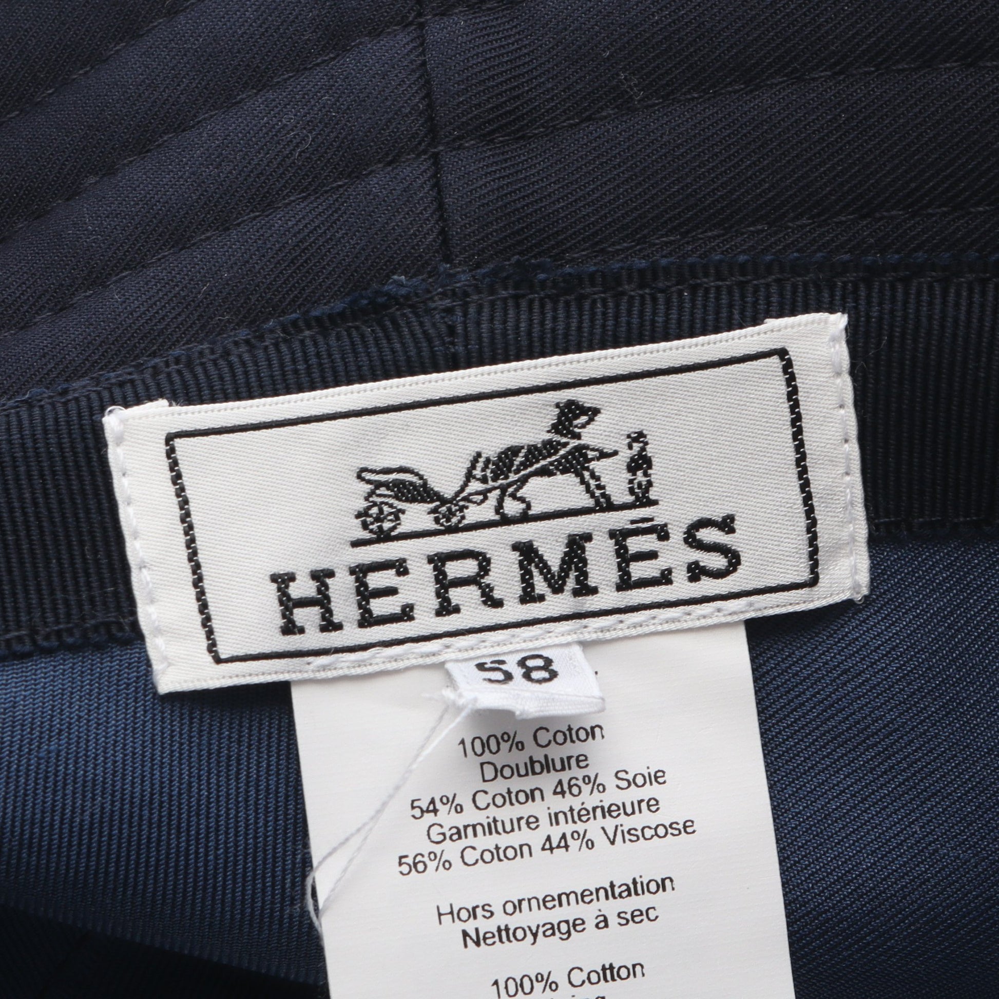 ハーパー Hエレクトリック バケット ハット コットン ネイビー エルメス 財布・小物 HERMES