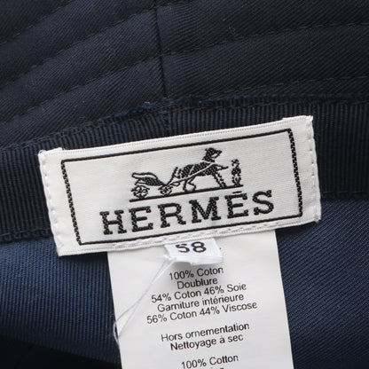 ハーパー Hエレクトリック バケット ハット コットン ネイビー エルメス 財布・小物 HERMES