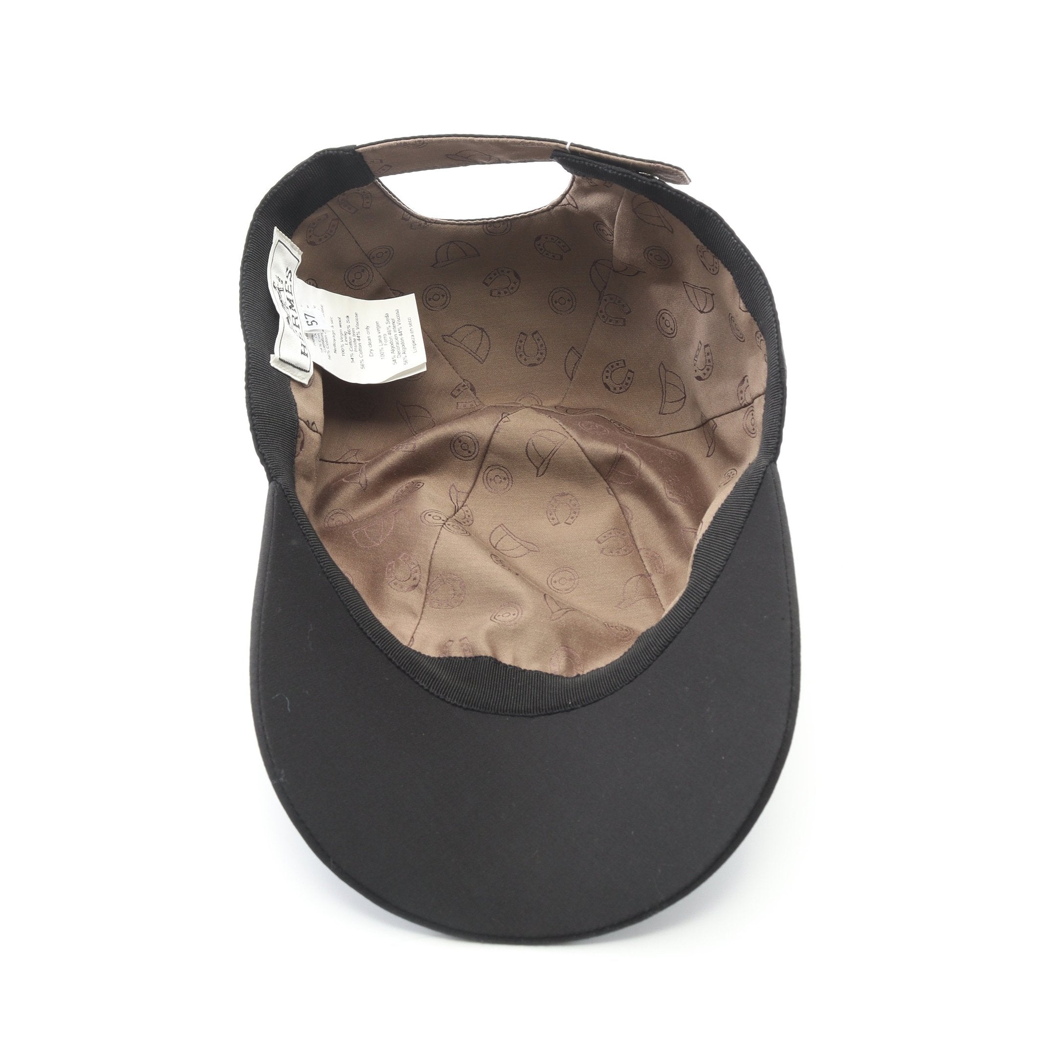 セレナジャンプ キャップ ウール ブラック ピンバッジ付き エルメス