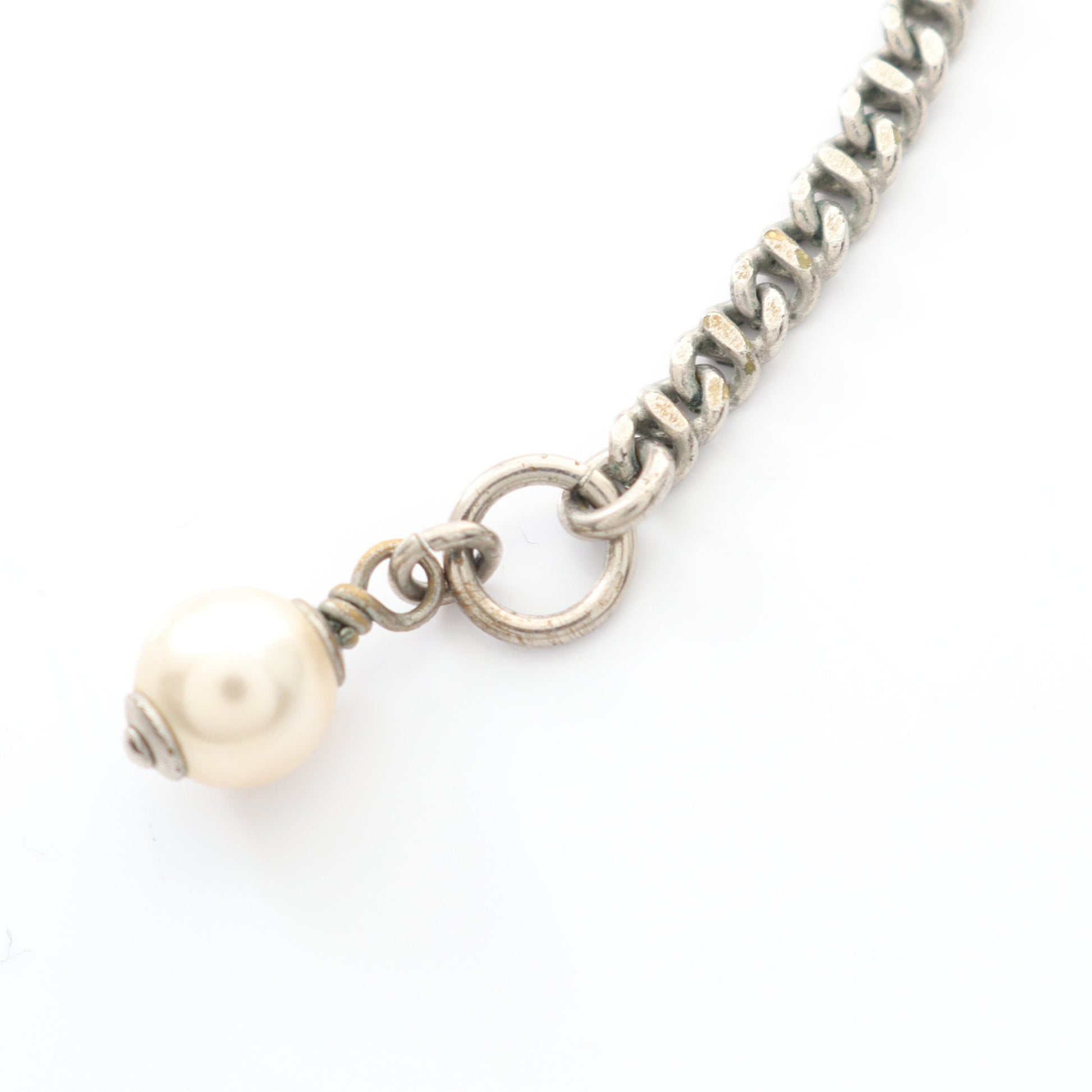 ネックレス ラインストーン フェイクパール ゴールド ホワイト クリア D20P シャネル アクセサリー CHANEL