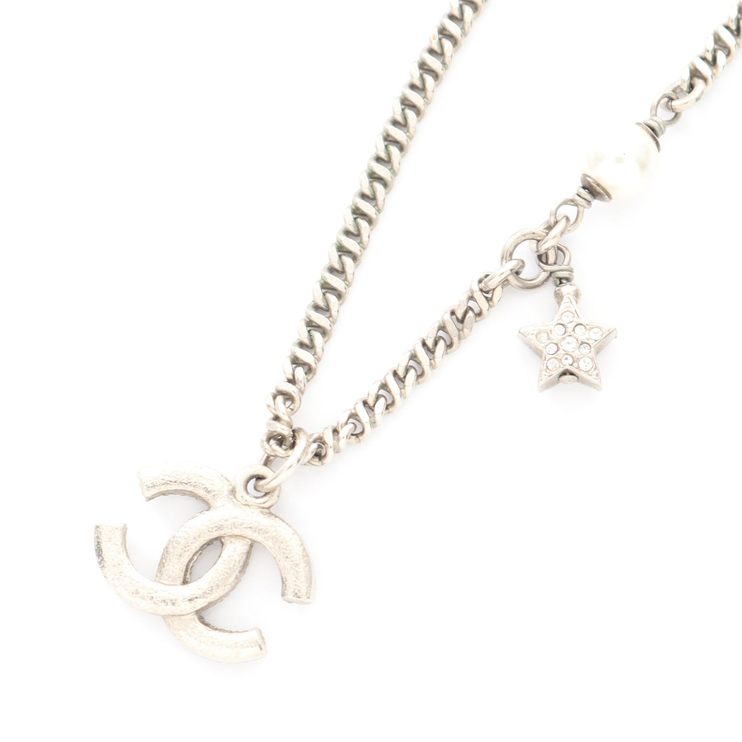 ネックレス ラインストーン フェイクパール ゴールド ホワイト クリア D20P シャネル アクセサリー CHANEL