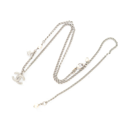 ネックレス ラインストーン フェイクパール ゴールド ホワイト クリア D20P シャネル アクセサリー CHANEL