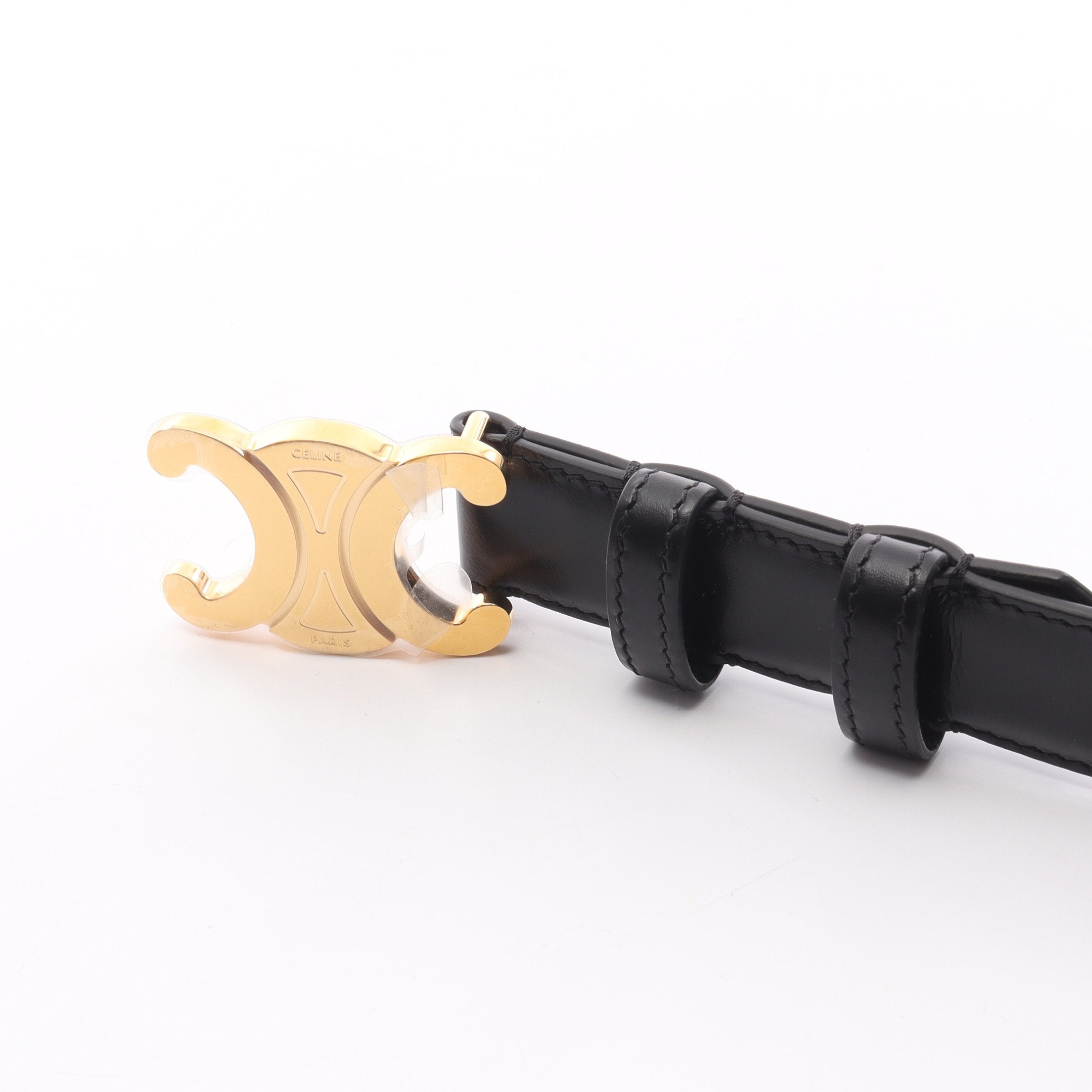 トリオンフ ベルト レザー ブラック ゴールド金具 セリーヌ – RECLO