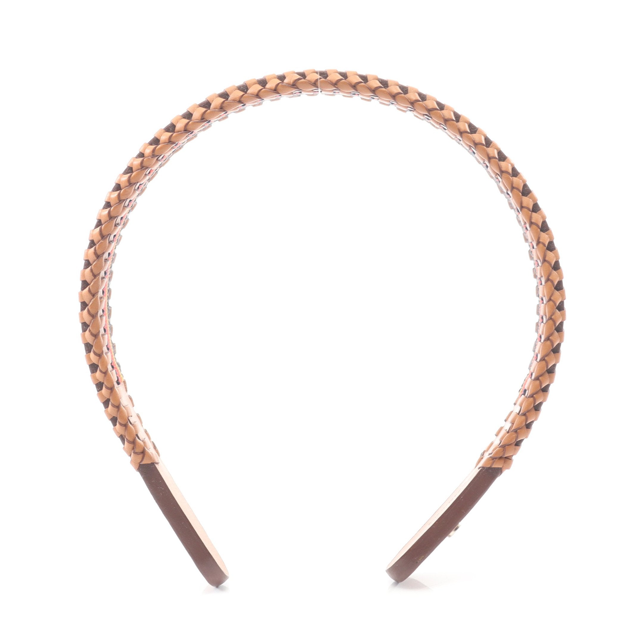 グレース ヘアバンド カチューシャ レザー ライトブラウン エルメス