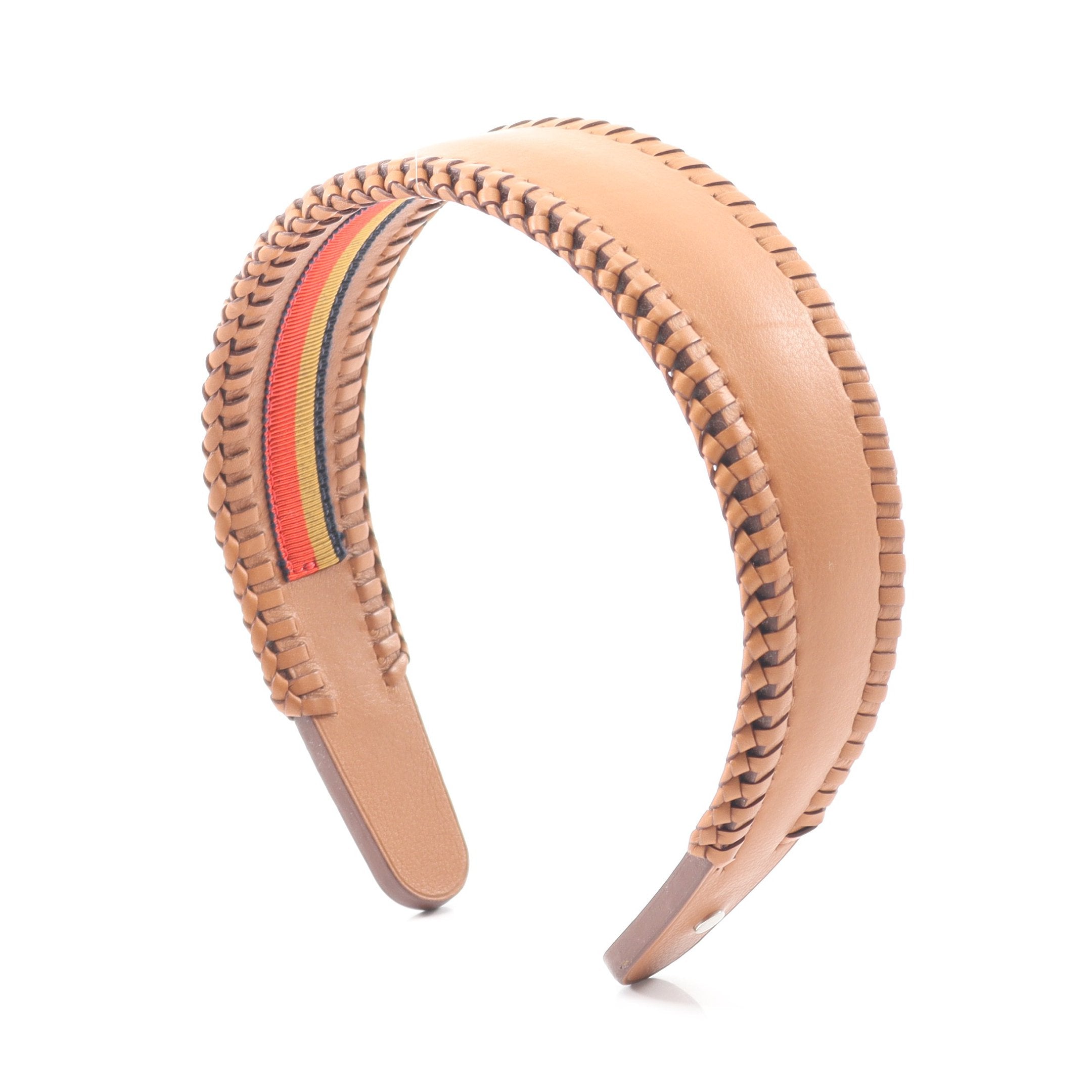 HERMES ヘアバンド　カチューシャ グレース ヘアバンド カチューシャ レザー ライトブラウン エルメス