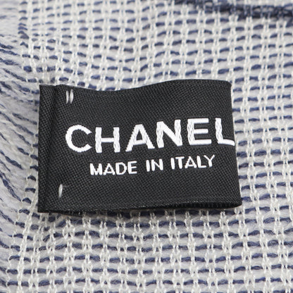 ココマーク カメリア ストール ショール ウール シルク オフホワイト ネイビー 14P シャネル 財布・小物 CHANEL