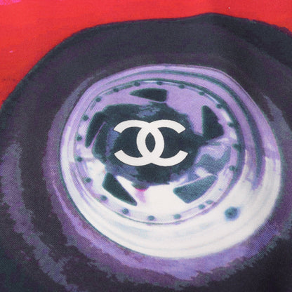 ストール ショール 車プリント ロゴ シルク ピンクパープル マルチカラー シャネル 財布・小物 CHANEL