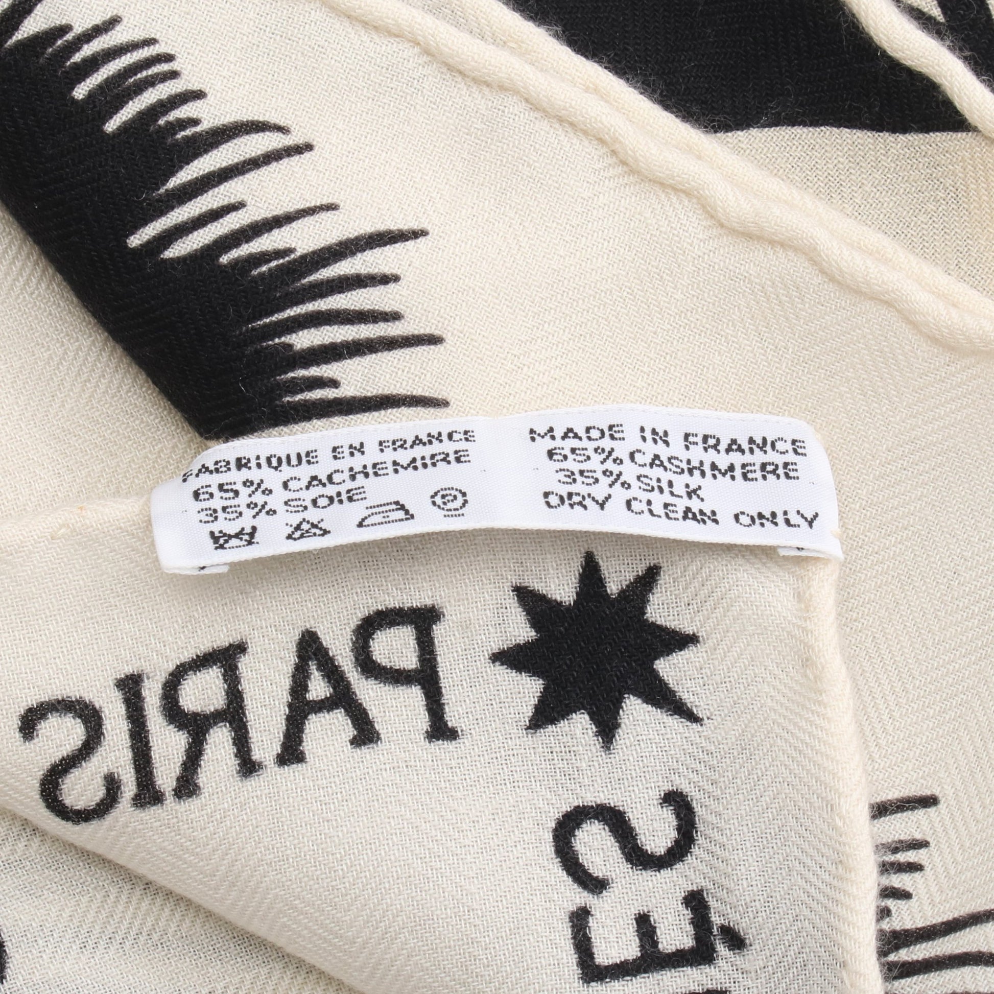 カレジェアン カレ140 ZEBRA PEGASUS スカーフ ショール カシミヤ シルク アイボリー ブラック エルメス 財布・小物 HERMES
