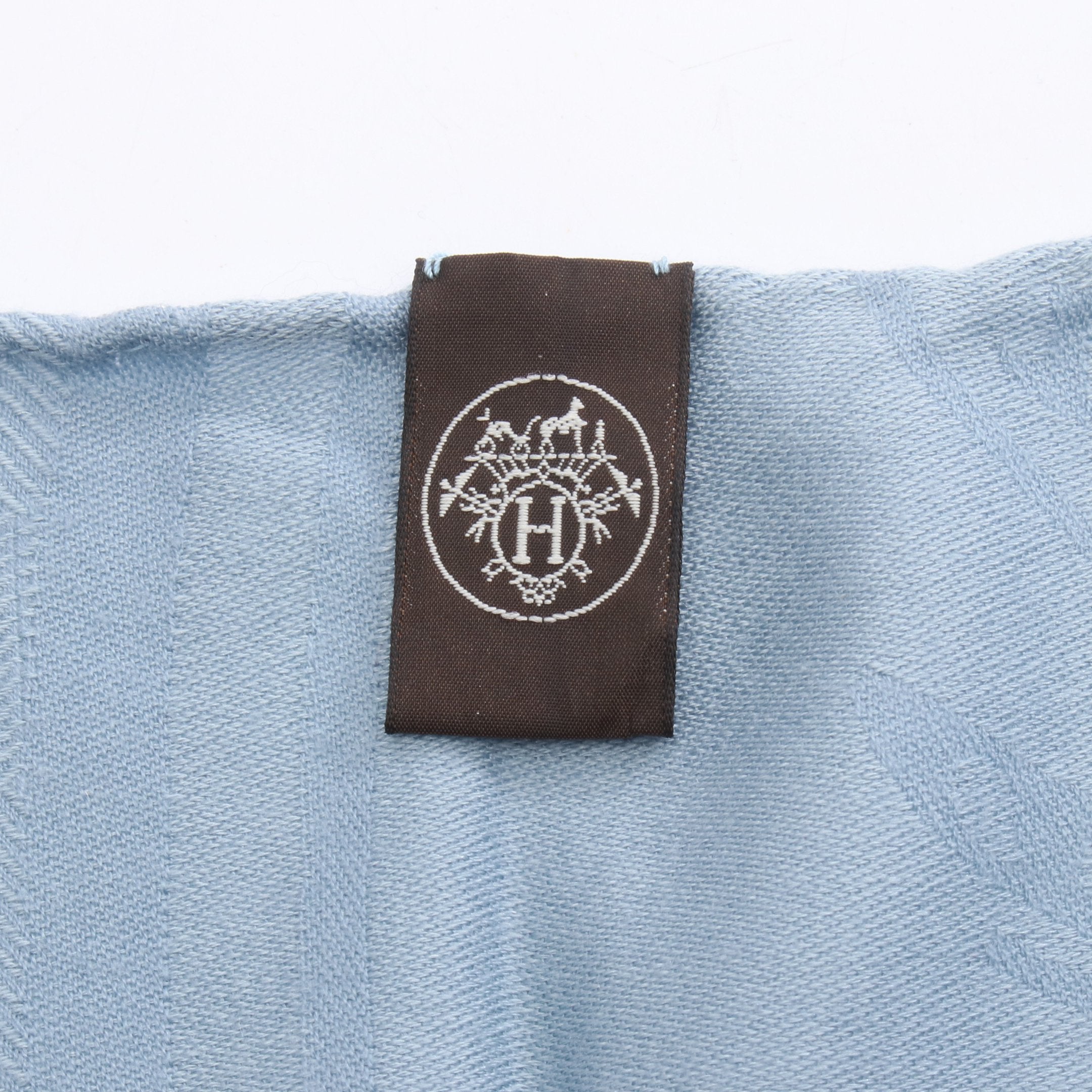 ニューリブリス ストール カシミヤ シルク ライトブルー エルメス – RECLO