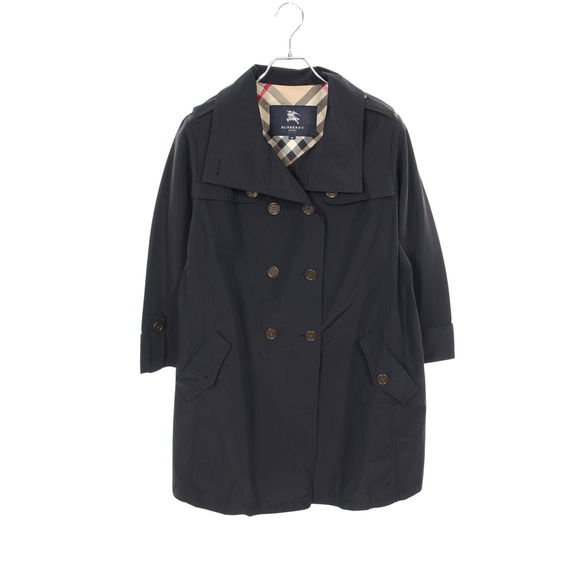 コート コットン ナイロン ブラック バーバリーロンドン アウター BURBERRY LONDON