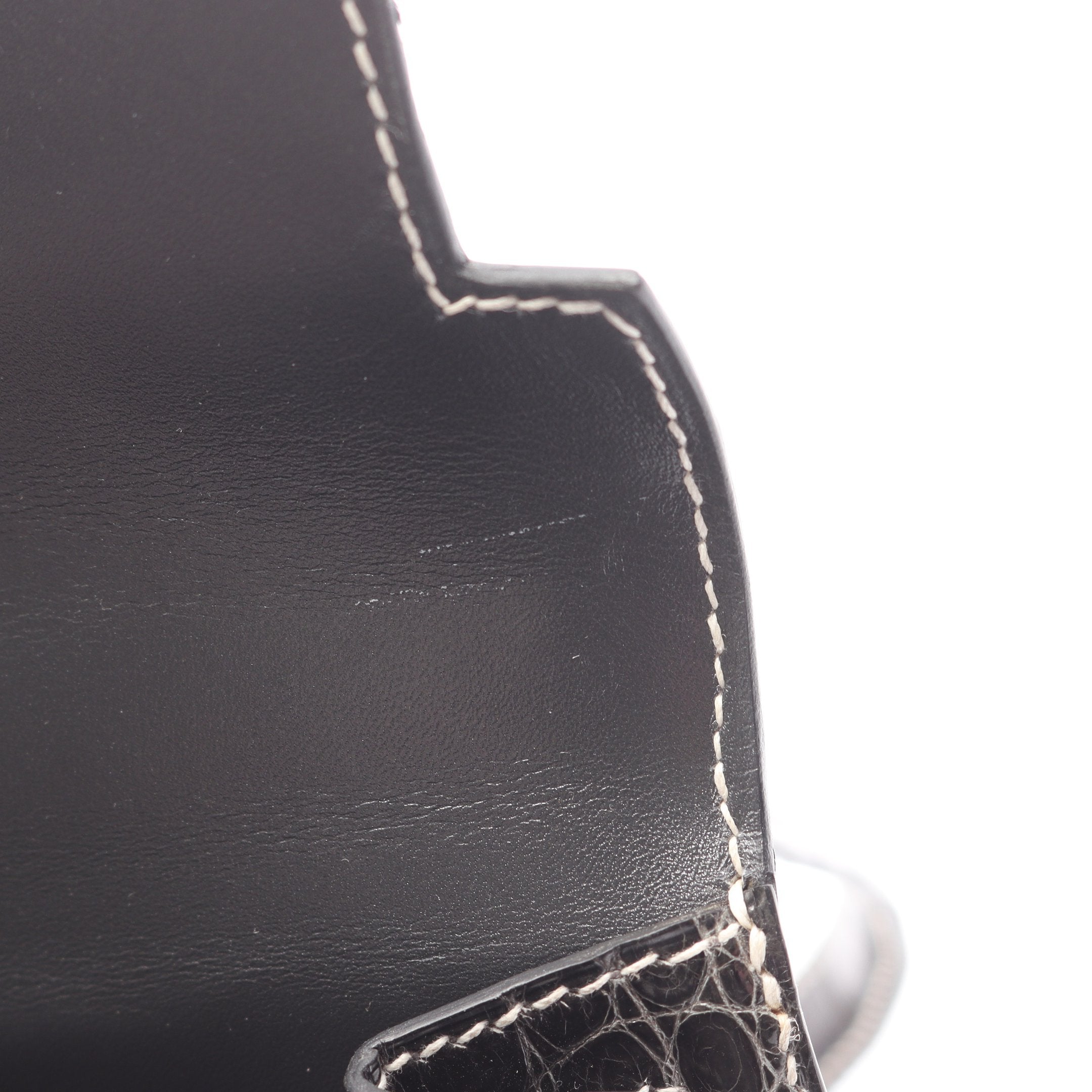 ミニケリー20 グラファイト ハンドバッグ クロコダイル