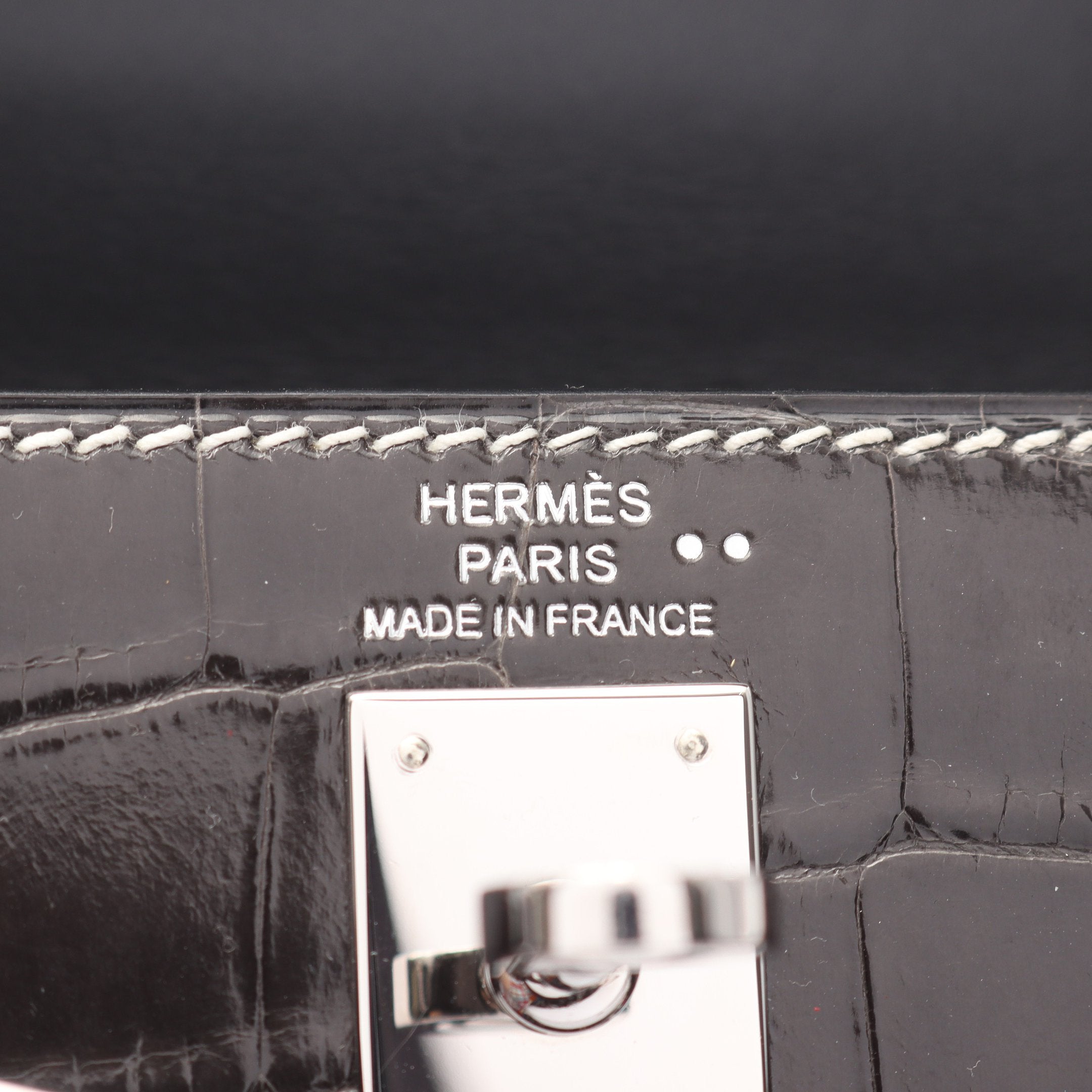 ミニケリー20 グラファイト ハンドバッグ クロコダイル