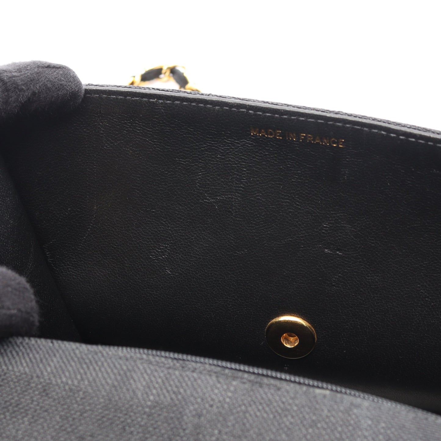 ハンドバッグ ナイロンキャンバス ダークグレー ゴールド金具 2WAY ヴィンテージ シャネル バッグ CHANEL