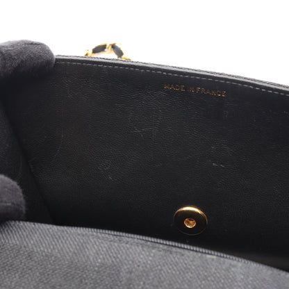 ハンドバッグ ナイロンキャンバス ダークグレー ゴールド金具 2WAY ヴィンテージ シャネル バッグ CHANEL