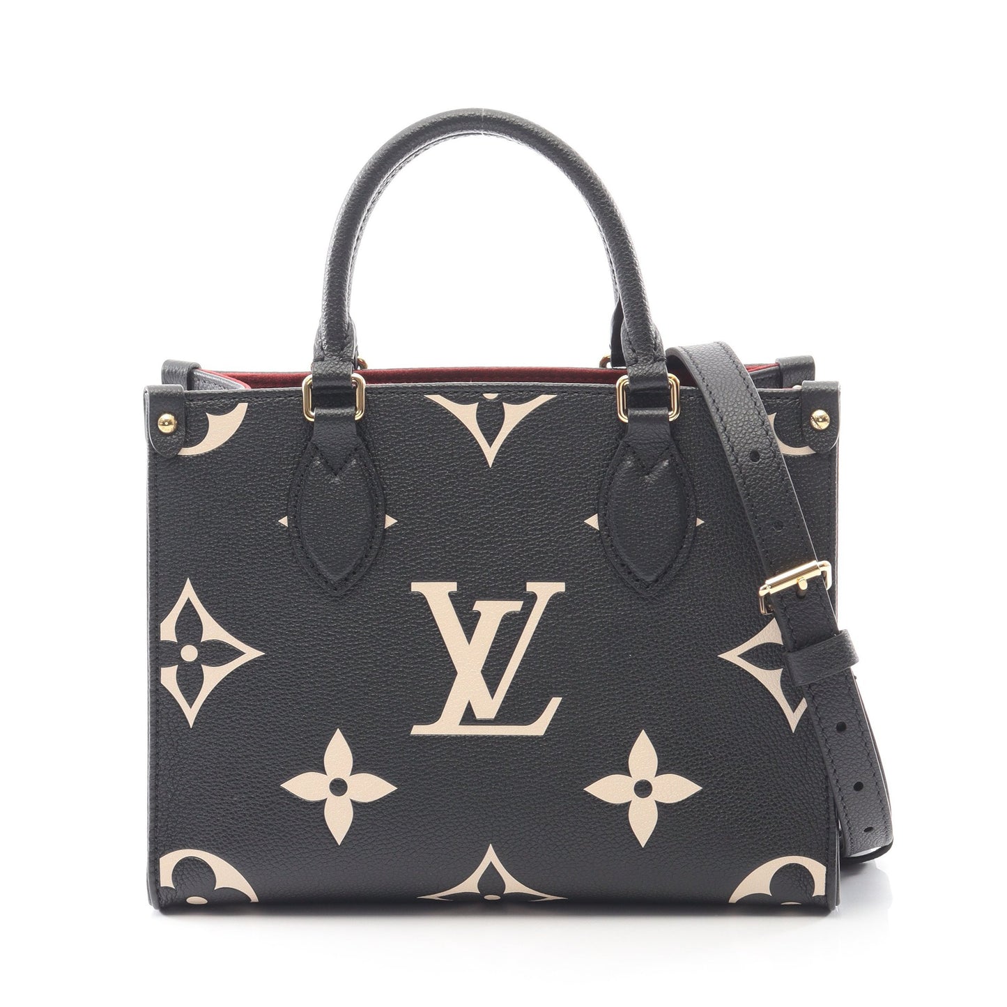 オンザゴーPM バイカラー モノグラムアンプラント ハンドバッグ レザー ブラック ベージュ 2WAY ルイヴィトン バッグ LOUIS VUITTON