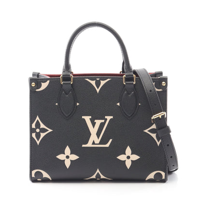 オンザゴーPM バイカラー モノグラムアンプラント ハンドバッグ レザー ブラック ベージュ 2WAY ルイヴィトン バッグ LOUIS VUITTON