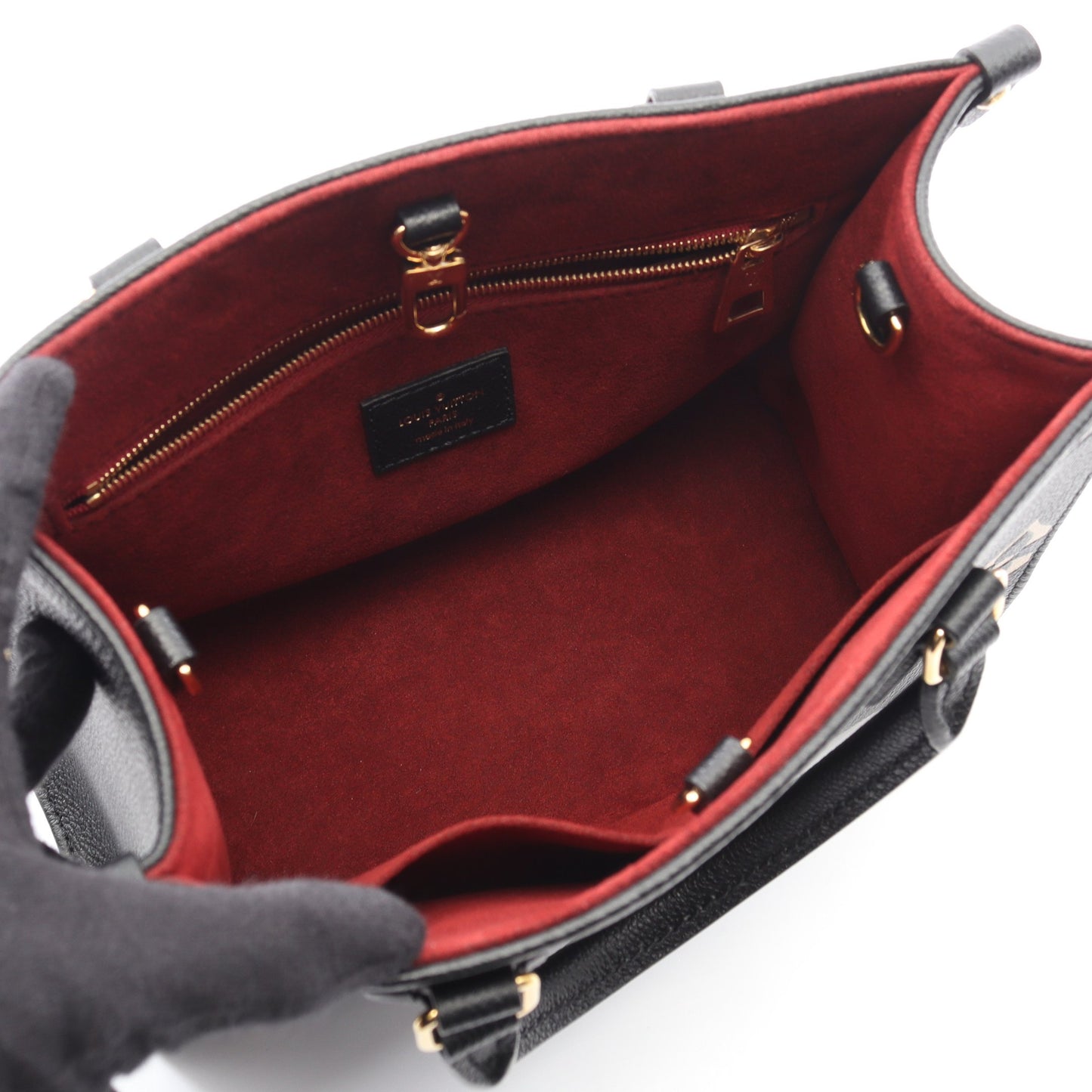 オンザゴーPM バイカラー モノグラムアンプラント ハンドバッグ レザー ブラック ベージュ 2WAY ルイヴィトン バッグ LOUIS VUITTON