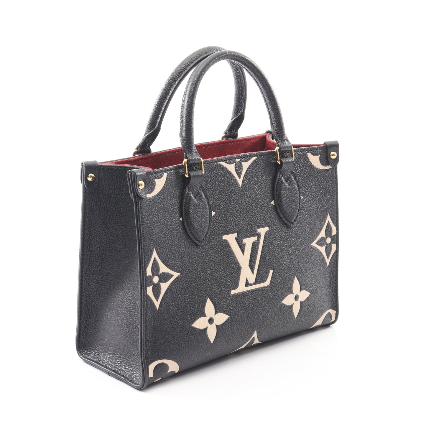 オンザゴーPM バイカラー モノグラムアンプラント ハンドバッグ レザー ブラック ベージュ 2WAY ルイヴィトン バッグ LOUIS VUITTON